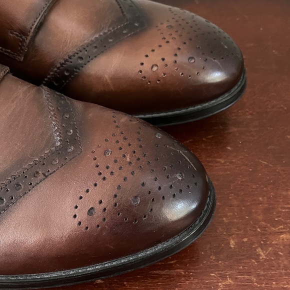 Zara‎ Men\'s Brown Double Monk Strap Oxfords 42 Dress Shoes main image 5